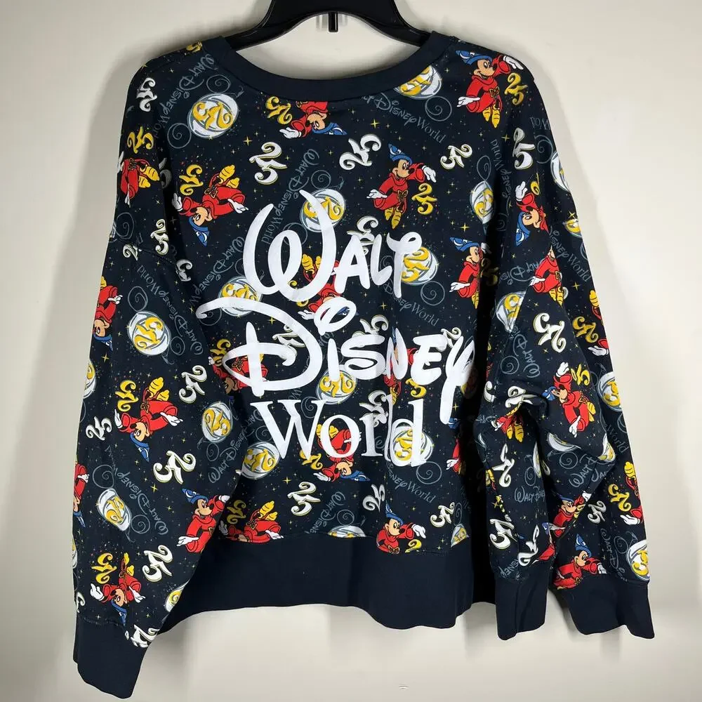 Walt Disney World Sweater Adult 2X Blue 25th Anniversary Vault 50 Mickey Spirit